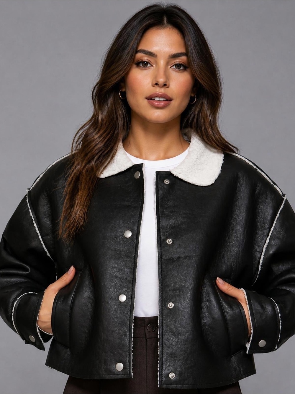 Black Faux Leather Jacket